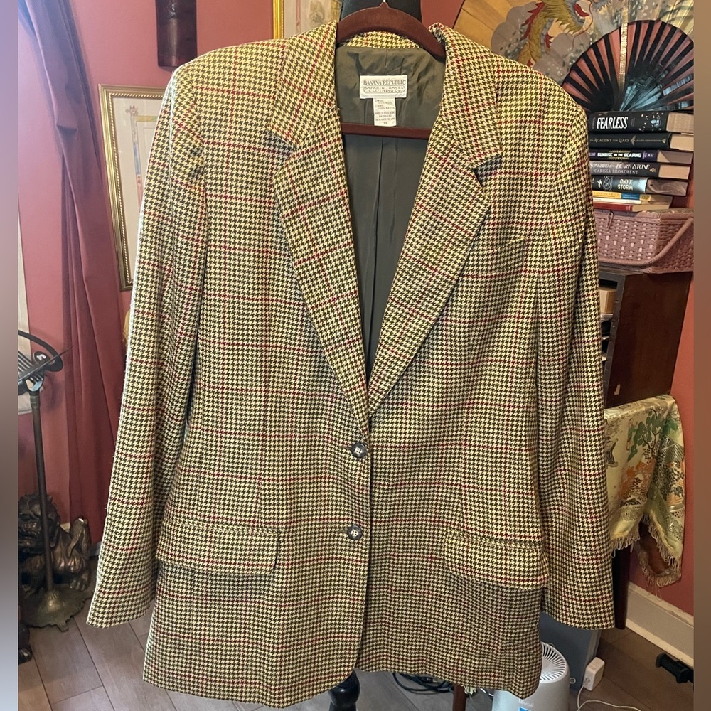 Banana Republic Houndstooth Blazer in Brown and Black